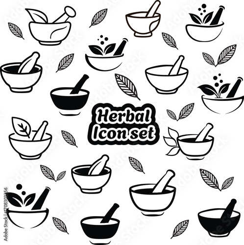 Herbal icon set