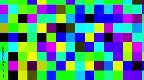 Multi color Digital futuristic mosaic technology background. Abstract moving light pixel block. Pixel dots in motion. Digital square block background	