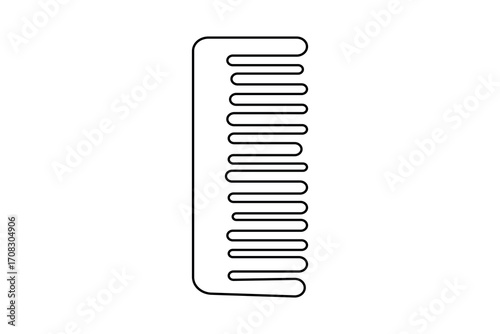 Hair comb outline vector isolated in continuous one line drawing minimalist elegant simple design
