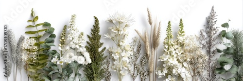 Arrangement of dried and fresh greenery