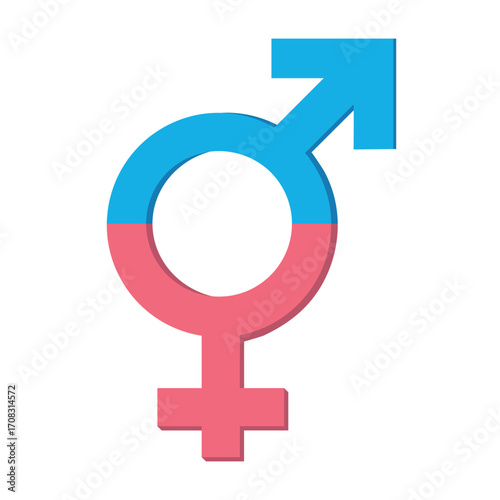 Gender Icon pink and blue symbol, Icons and symbols for Male and female, Gender icon. Sexual sign male and female. Vector illustration.
