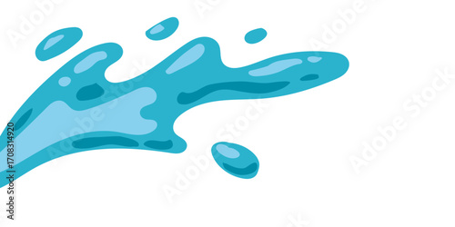 wavy splashing water vector illustration in flat style. cartoon splashing water background.
