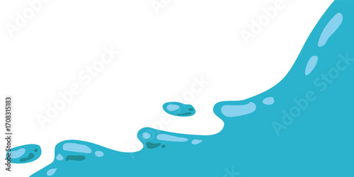 wavy splashing water vector illustration in flat style. cartoon splashing water background.