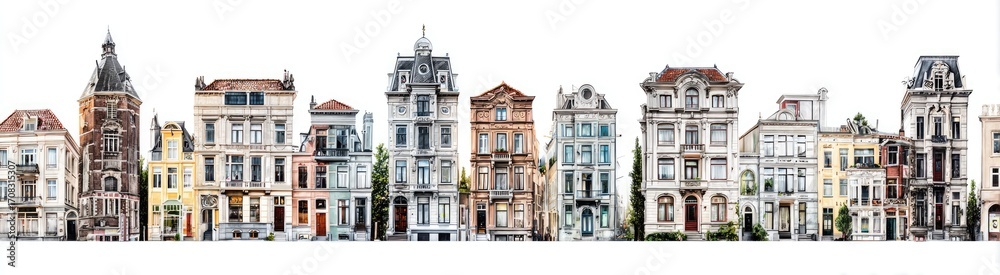 Fototapeta premium European Row of Historic Buildings
