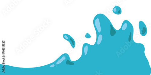 wavy splashing water vector illustration in flat style. cartoon splashing water background.