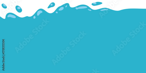 wavy splashing water vector illustration in flat style. cartoon splashing water background.