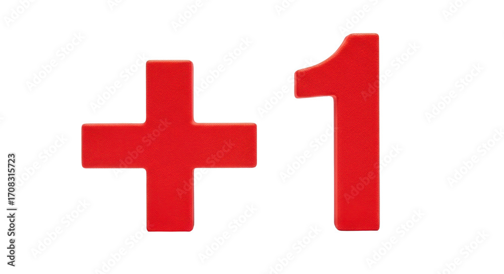 Obraz premium Isolated Plus One Sign