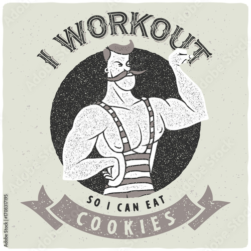 Strongman Cookie Workout Poster