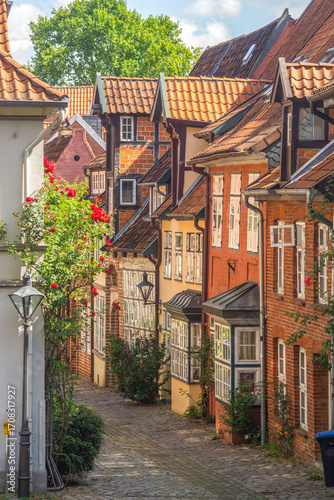 Wonderful medieval alley in historic Lüneburg