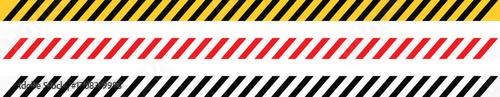 black yellow stripes line tape.  yellow and black Diagonal stripes. Yellow Warning Ribbons. Red and white Warning tape