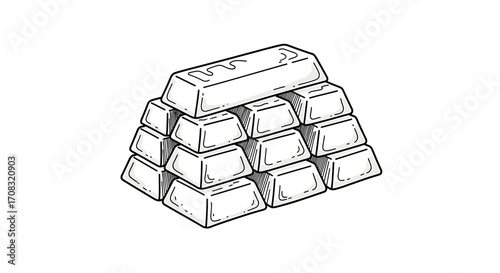 Stacked Silver Bars: A Visual Representation of Wealth and Security