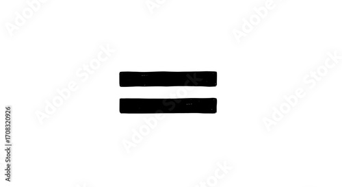 Hand Drawn Equals Sign Illustration in Black and White Concept