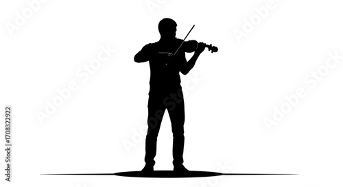 Musician skillfully plays violin creating elegant melodies for captivating performances and events