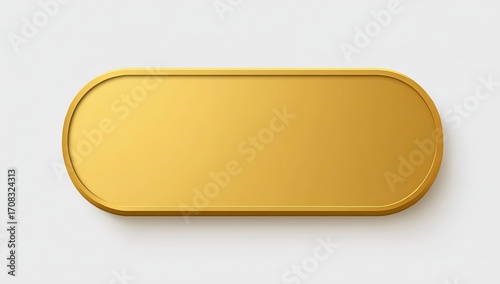 Gold oval plaque, 3D render