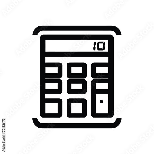 Simple calculator icon representing calculation and digital technology.