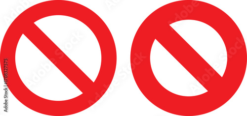 Set of prohibition sign.. prohibition or forbidden signs. Restriction Sign Icon symbol. Red ban icon symbol set