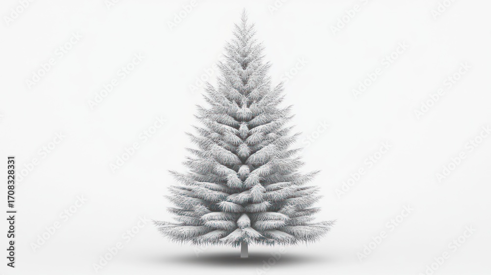 Fototapeta premium Snow covered christmas tree illustration