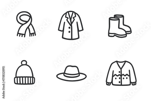 Minimalist fashion icons: outerwear and accessories in monochrome design