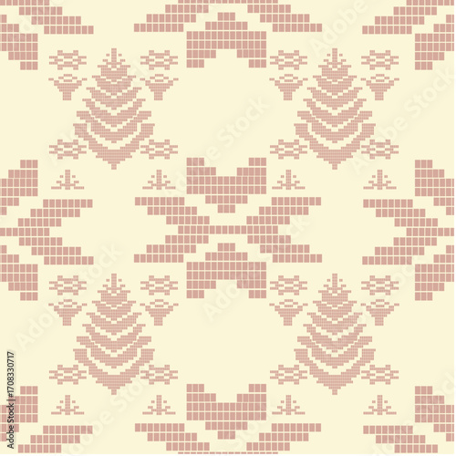 Seamless pattern background with plant and flower theme