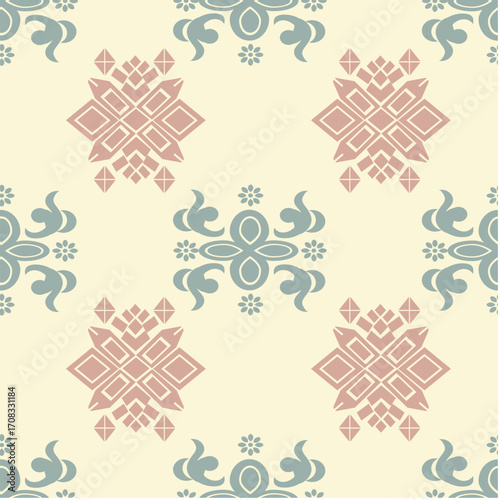 Seamless pattern background with plant and flower theme