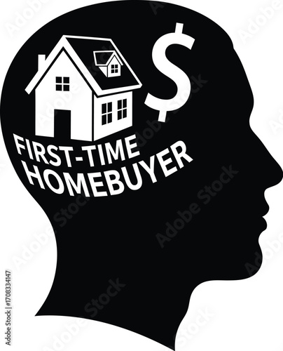 First-Time Homebuyer Mind with House and Dollar Sign