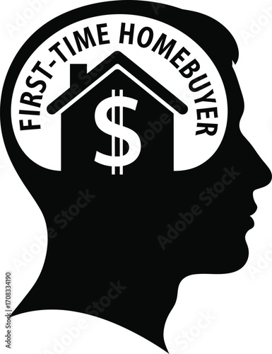First-Time Homebuyer Mind with House and Dollar Sign