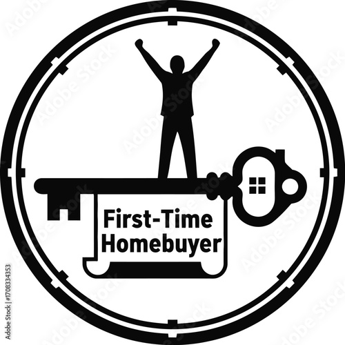 First-Time Homebuyer Triumphant on a Mortgage Document

