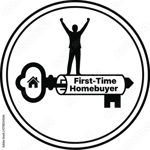 First-Time Homebuyer Triumphant on a Mortgage Document

