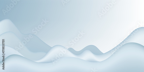 3d snow hills. Winter landscape with snow mountain, snowdrift and pile. Snowy background for sale product presentation. Template for Christmas, New Year design. Vector illustration
