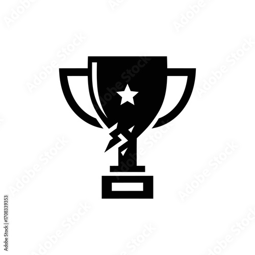 Broken Trophy with Star Symbol, Failure Concept