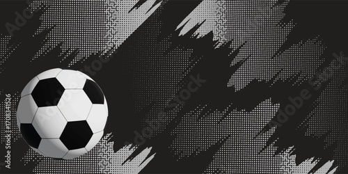Soccer ball and gal net illustration combined pencil sketch. modern vector ilustration.