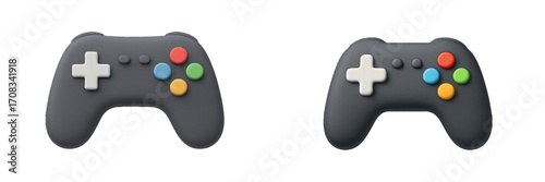 Modern game controller with colorful buttons and directional pad