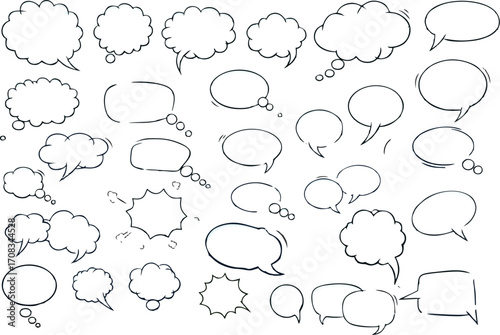 Hand-Drawn Speech Bubbles A Diverse Collection for Design