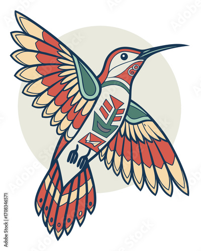 Stylized Hummingbird Illustration