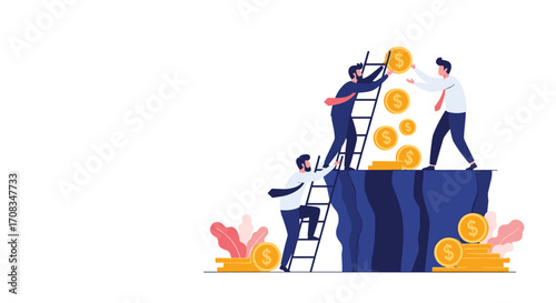 Teamwork leads to financial success on a mountain climb.