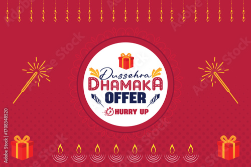 Dussehra Dhamaka Offer vector for Posts