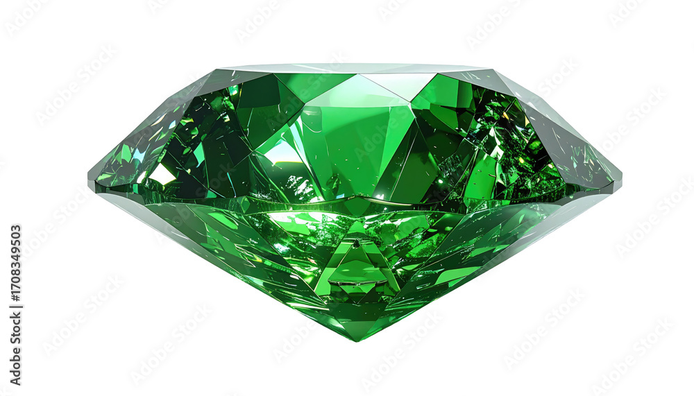 Fototapeta premium Emerald cut green gem