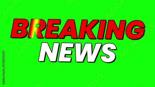 Breaking news text animation green screen
