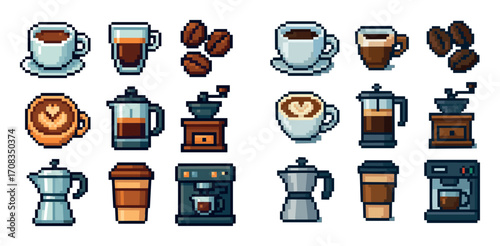 Pixel Coffee Icons