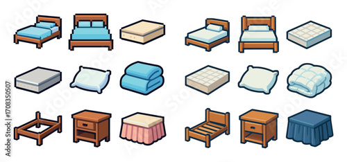 Pixel-Art Bedroom Icons