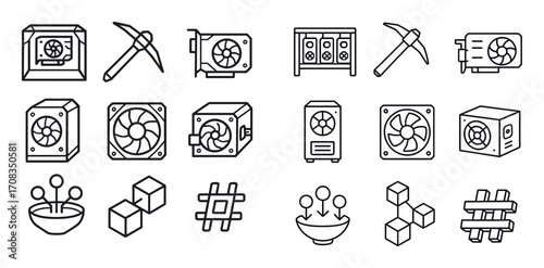 Cryptocurrency Mining Icons