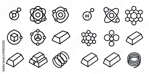 3D Chemistry Icons Grid