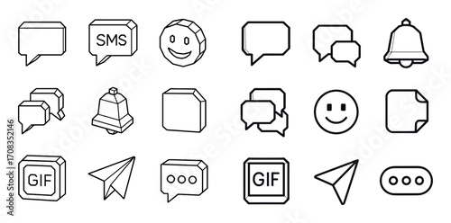 3D Communication Icons