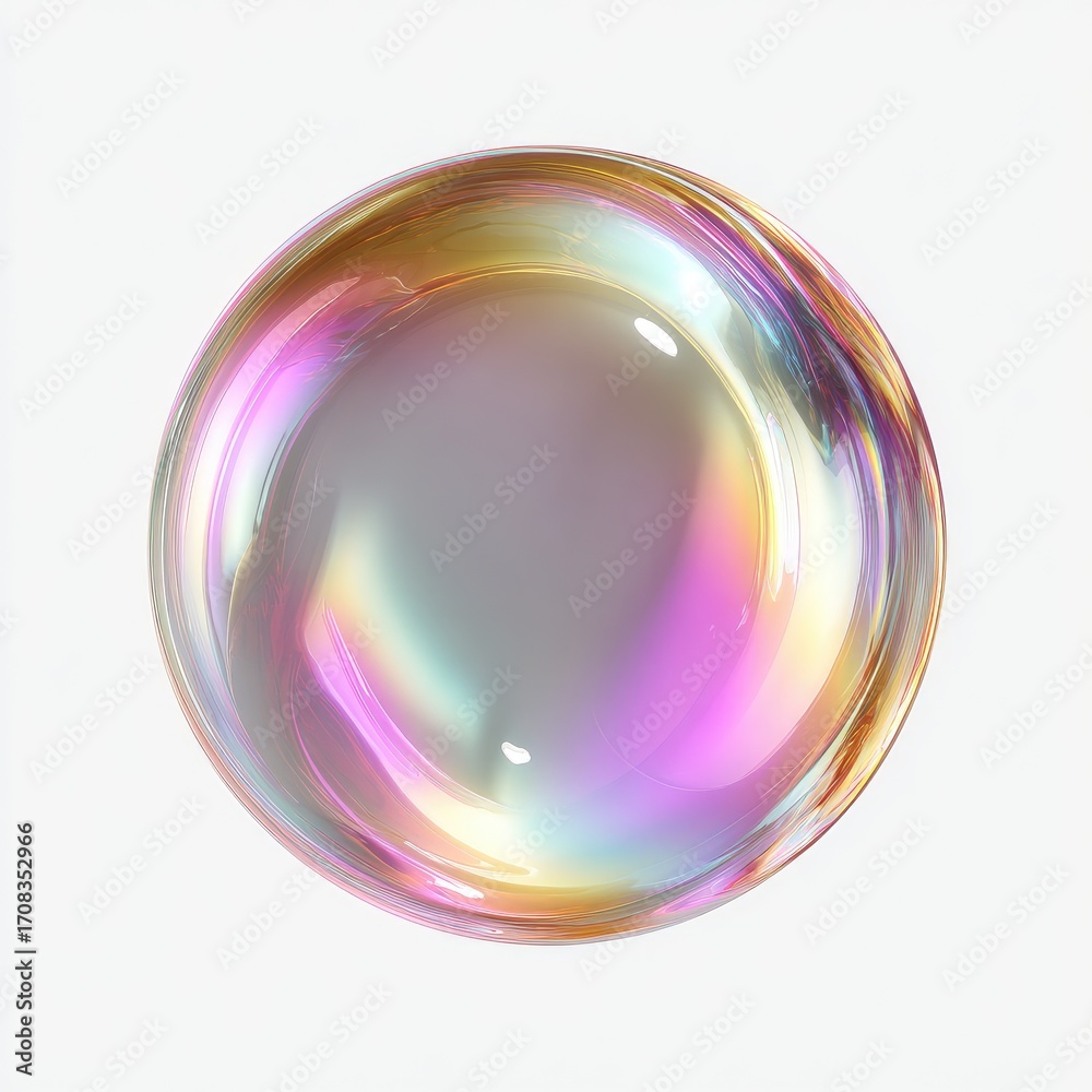 Obraz premium Circular iridescent orb, swirling colors