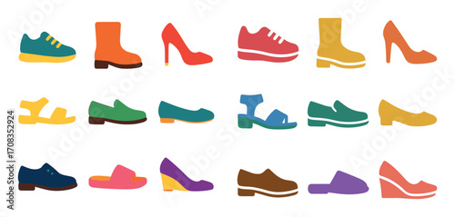 Colorful Footwear Icons