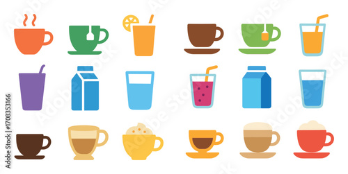 Colorful Beverage Icons