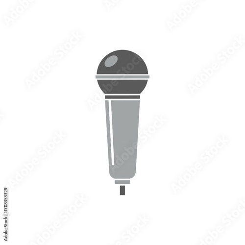 Gray Microphone Illustration for Audio Recording and Performance
