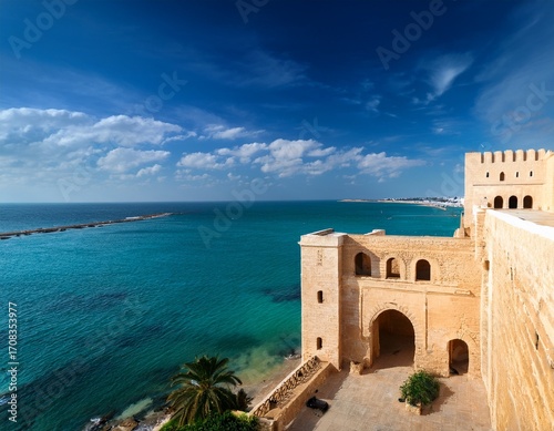 ribat of monastir a historical landmark overlooking the mediterranean sea in tunisia