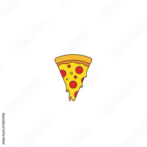 Melted Pizza Slice with Toppings