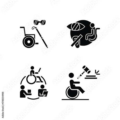 Disability and Accessibility Icons Set – Inclusion, Support, Awareness
